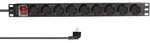 LogiLink 19" Zoll Steckdosenleiste 9-fach CEE7/3 Schutzkontakt Schalter
