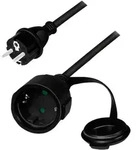 LogiLink Stromkabel-Verl&auml;ngerung Netzkabelverl&auml;ngerung Outdoor schwarz 5m