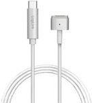LogiLink USB-C Ladekabel PD kompatibel mit MacBook Pro 2012-15 / Air 2012-17 silber