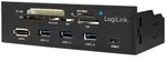 LogiLink USB 3.0 Hub Kartenleser 5,25 Zoll Multifunktionspanel