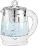 Adler AD 1299 Wasserkocher aus Glas, 1,5 Liter, 2200 Watt, mit Temperaturregler...