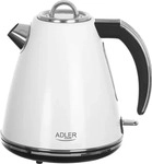 Adler AD 1343 Wasserkocher in Wei&szlig;, 1,5 Liter, 2200 Watt, aus Edelstahl mit