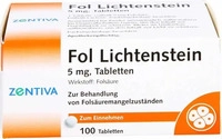 PZN-DE 07219753, Zentiva Pharma Fol Lichtenstein 5 mg 100 St&uuml;ck, Grundpreis: &euro;