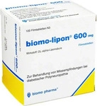 PZN-DE 06897600, biomo pharma Biomo-lipon 600 mg 100 St&uuml;ck, Grundpreis: &euro; 0,50