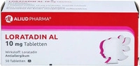 PZN-DE 01653951, ALIUD Pharma Loratadin AL 10 mg 50 St&uuml;ck, Grundpreis: &euro; 0,15 /