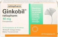 PZN-DE 06680792, Ginkobil ratiopharm 40mg mit Ginkgo biloba 30 St&uuml;ck, Grundpreis: