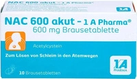 PZN-DE 00562755, Nac 600 akut-1A Pharma 10 St&uuml;ck, Grundpreis: &euro; 0,60 / St&uuml;ck
