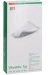 Vliwaktiv AG 10x20 cm Aktivkohle Saugkompresse m. Silber