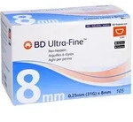 BD Ultra-fine Pen-Nadeln 8 mm 31 G 0,25 mm B2B Medical