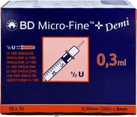 PZN-DE 20539899, embecta MICRO-FINE Insulinspritze U100 0,3x8 mm 100 St&uuml;ck,