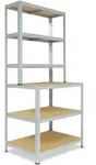 shelfplaza HOME 190x90x60 cm Werkbank Regal in verzinkt mit 6 B&ouml;den und 145 kg