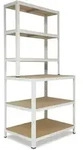 shelfplaza HOME 190x80x60 cm Werkbank Regal in wei&szlig; mit 6 B&ouml;den und 145 kg Traglast