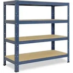 shelfplaza HOME 100x45x30 cm Schwerlastregal in blau mit 4 B&ouml;den und 175 kg Traglast