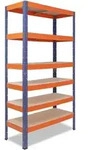 shelfplaza PRO 200x90x60 cm Schwerlastregal in blau-orange mit 6 B&ouml;den und 166...
