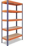 shelfplaza PRO 230x100x45 cm Schwerlastregal in blau-orange mit 5 B&ouml;den und 200 kg