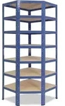 shelfplaza HOME 230x60x30 cm Eckregal in blau mit 7 B&ouml;den und 125 kg Traglast pro