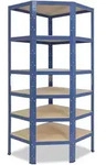 shelfplaza HOME 200x70x40 cm Eckregal in blau mit 6 B&ouml;den und 145 kg Traglast...