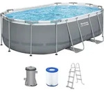 Steel Pro MAXTM Frame Pool Set mit Filterpumpe 427 x 250 x 100 cm , grau, oval