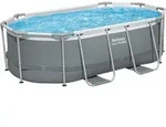 Steel Pro MAXTM Solo Pool ohne Zubeh&ouml;r 305 x 200 x 84 cm, grau, oval
