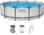 Steel Pro MAXTM Frame Pool Set mit Filterpumpe &Oslash; 366 x 100 cm, lichtgrau, rund