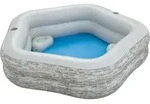 TruPrintTM Family Pool 213 x 206 x 53 cm, Steinwand-Optik (Cremegrau)