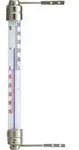 Fensterthermometer analog mit Metallhalter - wei&szlig;