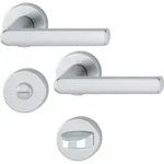 Dr&uuml;ckergarnitur Modell Hamburg - WC / F1 Aluminium silberfarben