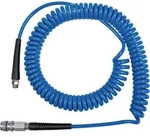 Spiralschlauch-Kupplung-Set mit Druckknopf-Sicherheitskupplung - blau