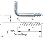 Schraubhaken Nr. 4 gerade verzinkt - 4,8 x 50 / 22 / 3,8