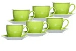 Ritzenhoff & Breker DOPPIO Milchkaffee Tasse mit Untertasse 350 ml 6er Set -...