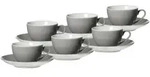 Ritzenhoff & Breker DOPPIO Kaffeetasse mit Untertasse 200 ml 6er Set - Grau