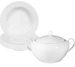 Seltmann Weiden Rondo/Liane Wei&szlig; Suppen-Set 7-teilig