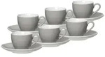 Ritzenhoff & Breker DOPPIO Espressotasse mit Untertasse 80 ml 6er Set - Grau