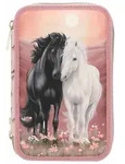 Miss Melody 3-Fach Federtasche BLOSSOM PONY inkl. Stifte