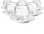 Villeroy & Boch Manufacture Rock Espressoglas mit Untertasse 60 ml 6er Set wei&szlig;