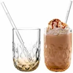 Leonardo GOCCE Caramel Macchiato Glas (2) 390 ml mit Glastrinkhalm 2er Set