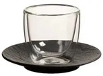 Villeroy & Boch Manufacture Rock Espressoglas mit Untertasse 60 ml schwarz