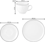 Seltmann Weiden Lido Black Line Kaffeeservice rund 18-teilig