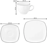 Seltmann Weiden Lido Black Line Kaffeeservice eckig 18-teilig