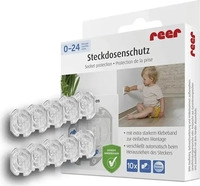 Reer 32059, Reer Steckdosenschutz 10er Pack zum Kleben - Transparent