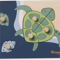 Hauck 81307, Hauck Holz Steckpuzzle f&uuml;r Baby (ab 1 Jahr) - Turtle / Schildkr&ouml;te -