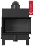 Kratki Kamineinsatz aus Stahl KRATKI FLOKI M BLACK rechts 10kW &Oslash;200 mit...
