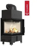 Kratki Kamineinsatz aus Stahl KRATKI FLOKI S links 8 kW &Oslash; 160 mit T&uuml;rfeder...
