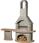 Buschbeck Gartenkamin Carmen inkl Tisch BBQ Kohlegrill Holzgrill Grillkamin