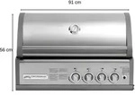 Crossray Heatstrip 50 MB Gasgrill Einbau 4 Brenner Grill Gas Garten Gartenkamin Kamin