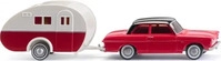 WIKING 020203, Ford Taunus 12M mit Wohnwagen Modell von WIKING 1:87