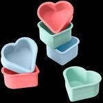LURCH FlexiForm Muffinliner Herz 6er Set Silikon Pastel Mix