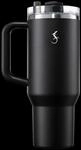 LURCH Isolierbecher Big Cup 1,2l mit ausfahrbarem Trinkhalm Schwarz