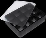 LURCH ICE FORMER W&uuml;rfel 4cm schwarz transparent Eisw&uuml;rfelform mit Deckel
