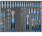 SW Stahl Werkstattwagensortiment Steckschl&uuml;ssel 1/4", 3/8", 1/2", mit Ratschen